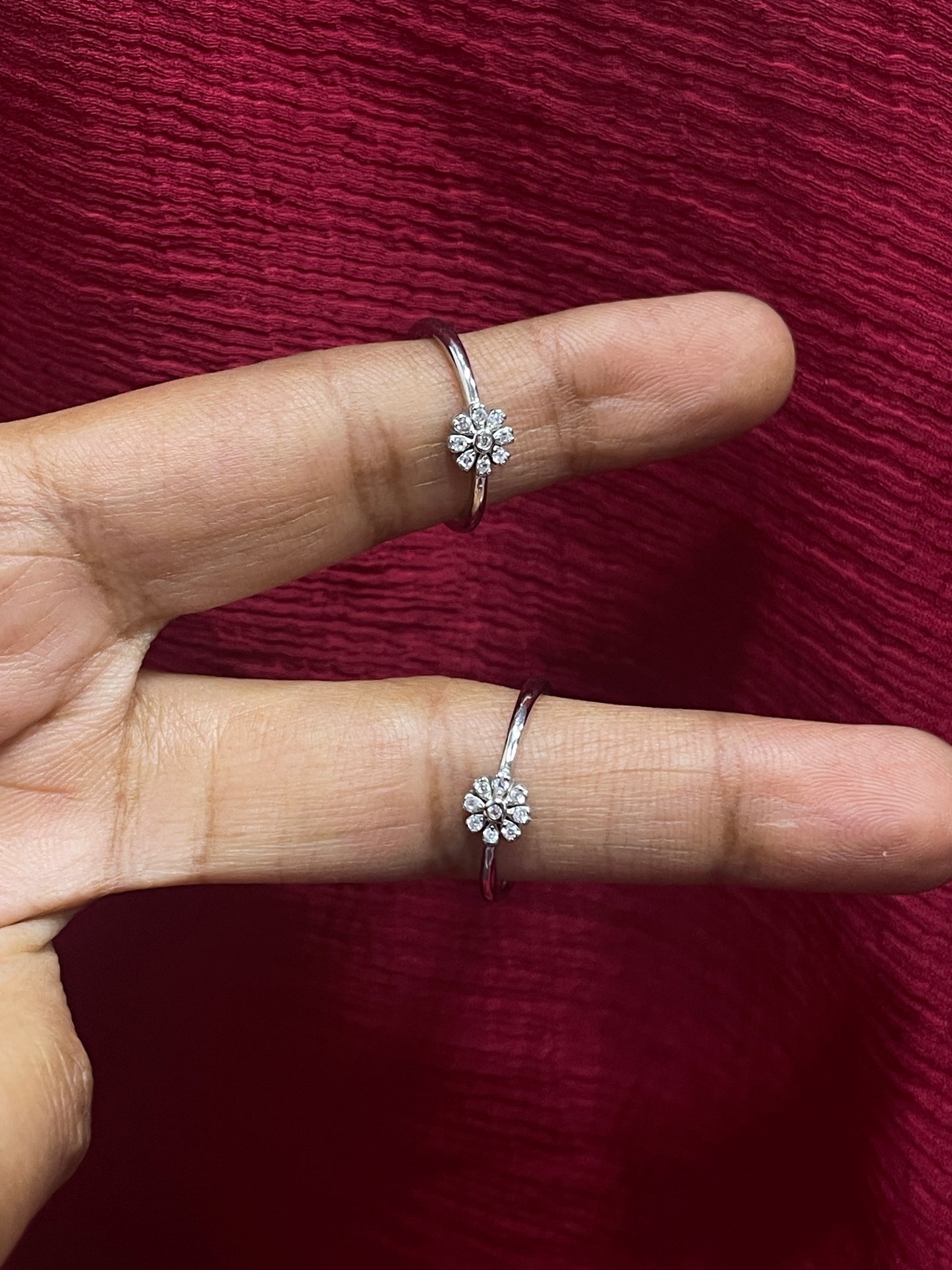 925 Silver Flower Toe rings
