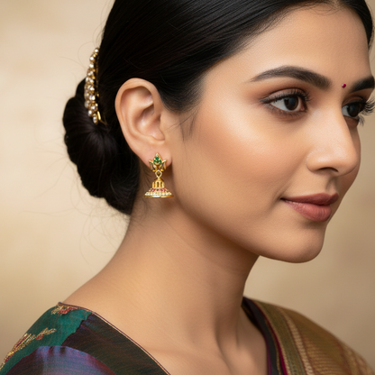 92.5 Silver Gold Plated Lotus Earrings for Women | Elegant Floral Design | Ethnic Jewellery