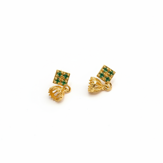 925 Silver Gold Plated Tiny Jhumki