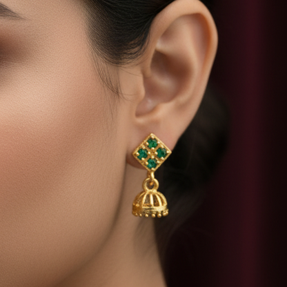 925 Silver Gold Plated Tiny Jhumki