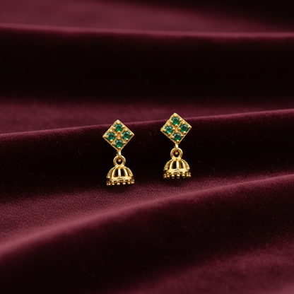 925 Silver Gold Plated Tiny Jhumki