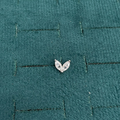 925 Silver 2 Leaf Studs- Ball back pair