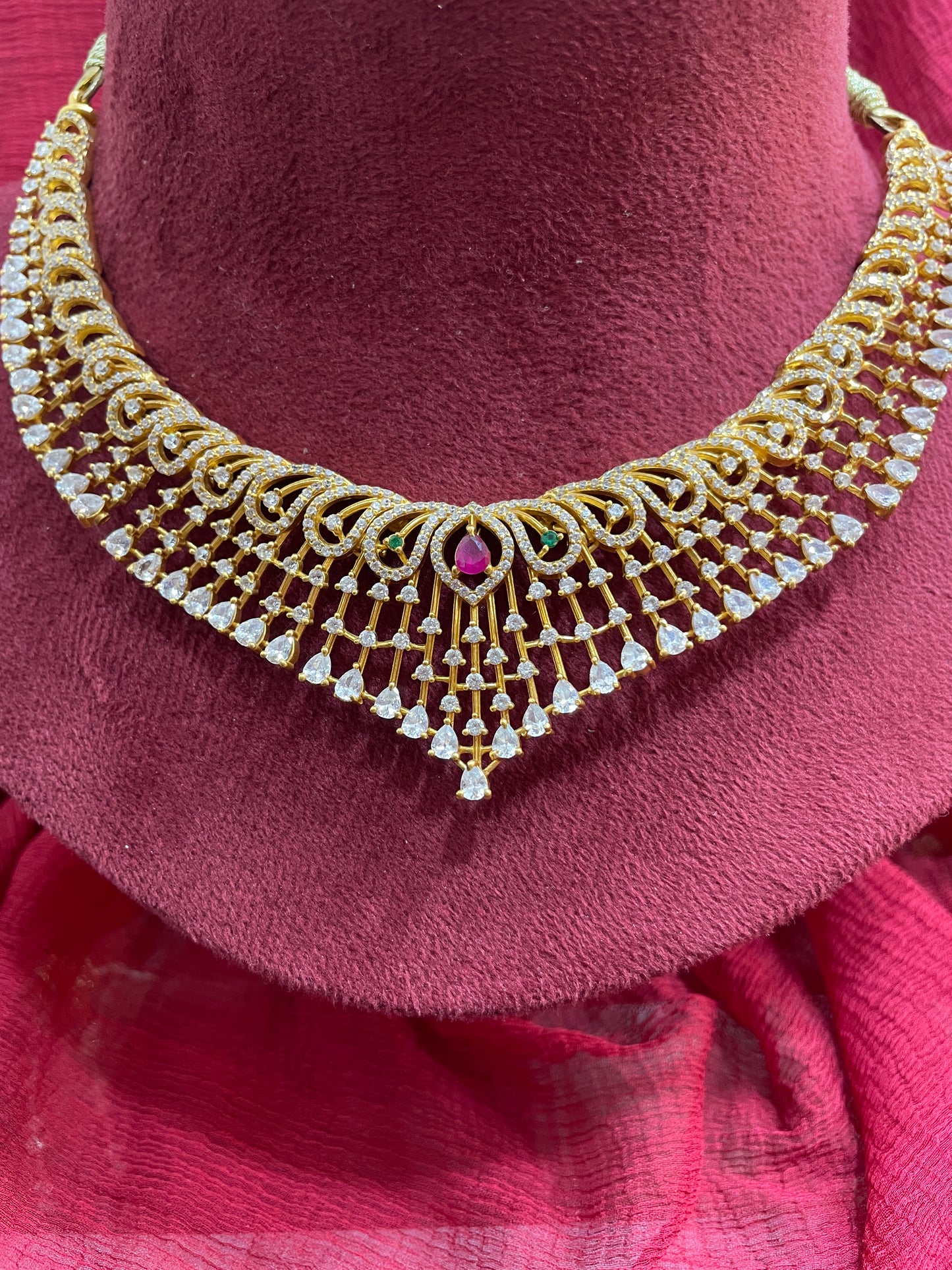 92.5 Silver Gold Plated Stylish Necklace for Women | Elegant Modern Design | Jewellery