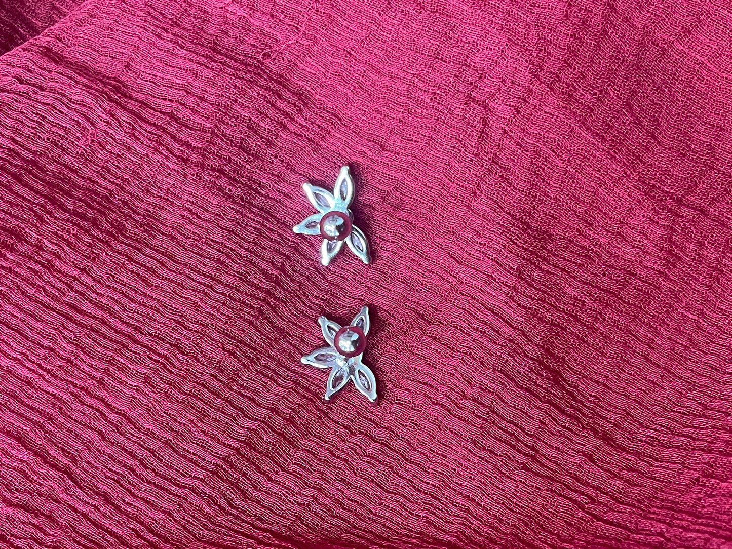92.5 Silver Five Leaf Earrings | Minimal Floral Design | Jewellery