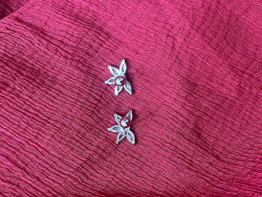 92.5 Silver Five Leaf Earrings | Minimal Floral Design | Jewellery