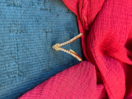 92.5 silver stylish gold plated vanki ring