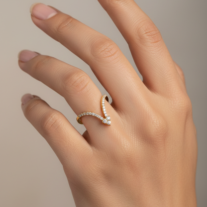 92.5 Silver Stylish Gold Plated Vanki Ring | Elegant Traditional Contemporary Design | Jewellery