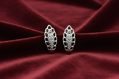 92.5 Silver White Stone CZ J studs