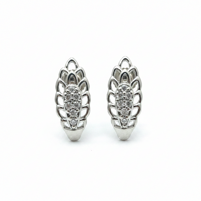 92.5 Silver White Stone CZ J studs