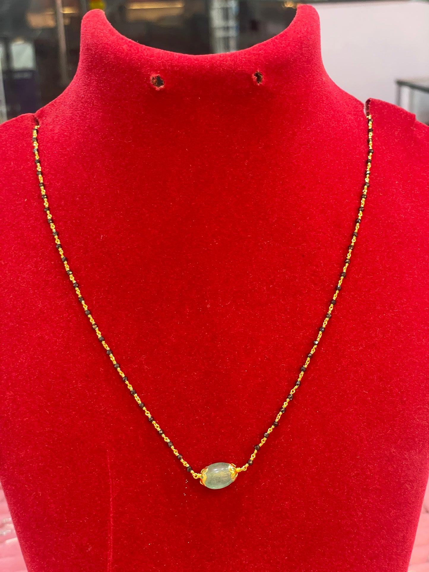 925 Silver Gold Plated Black diamond chain - 17 inch