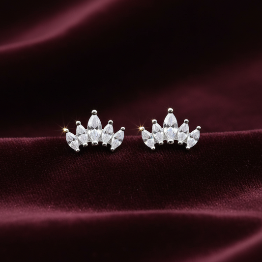 925 Silver 5 Leaf Helix Studs - Ball back