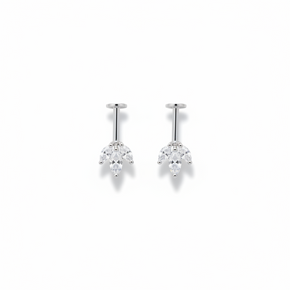 92.5 Silver Three Leaf Dainty Bugadi Pair