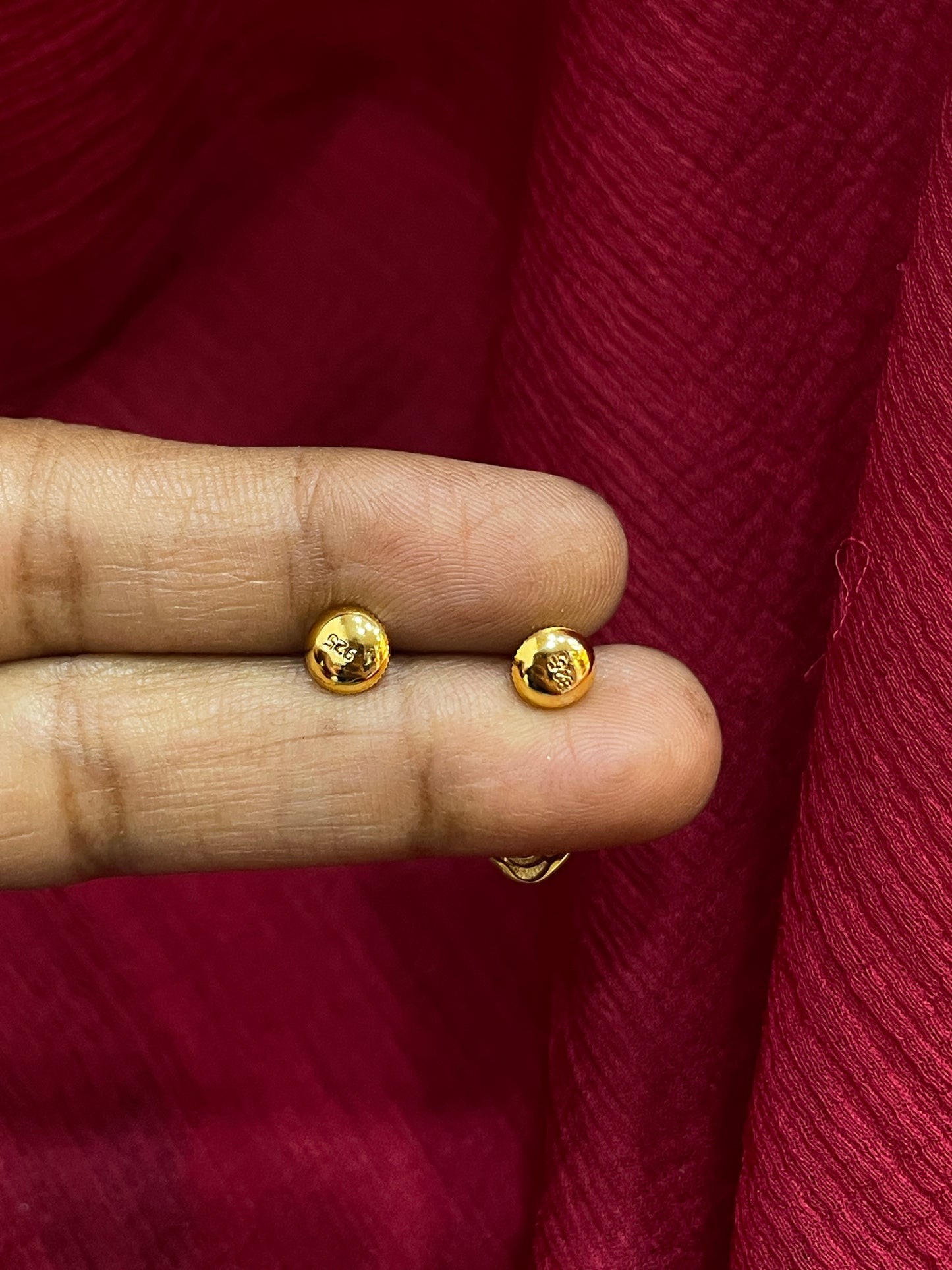 925 Silver Gold Plated Drop Studs