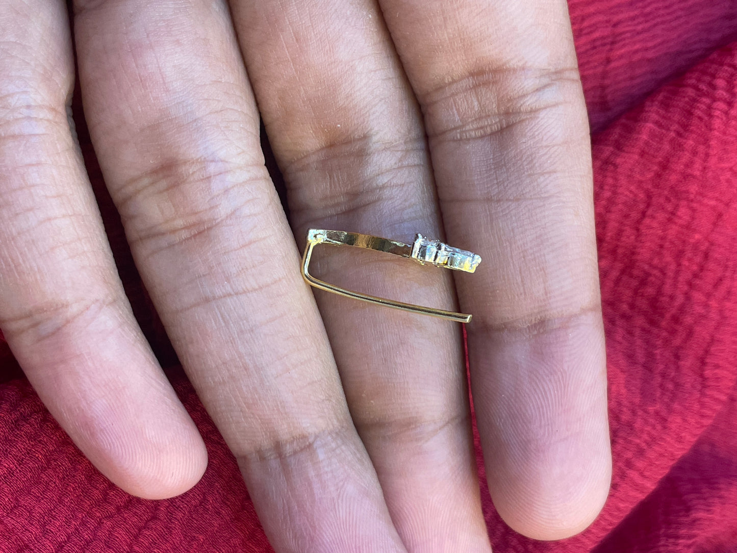 92.5 Silver Gold Plated Minimal Ear Cuffs for Women | Simple Stylish Design | Modern Jewellery