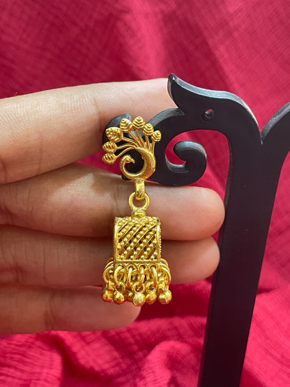 92.5 Silver Gold Plated Jhumka Earrings for Women | Stylish Elegant Design | Traditional Festive Jewellery