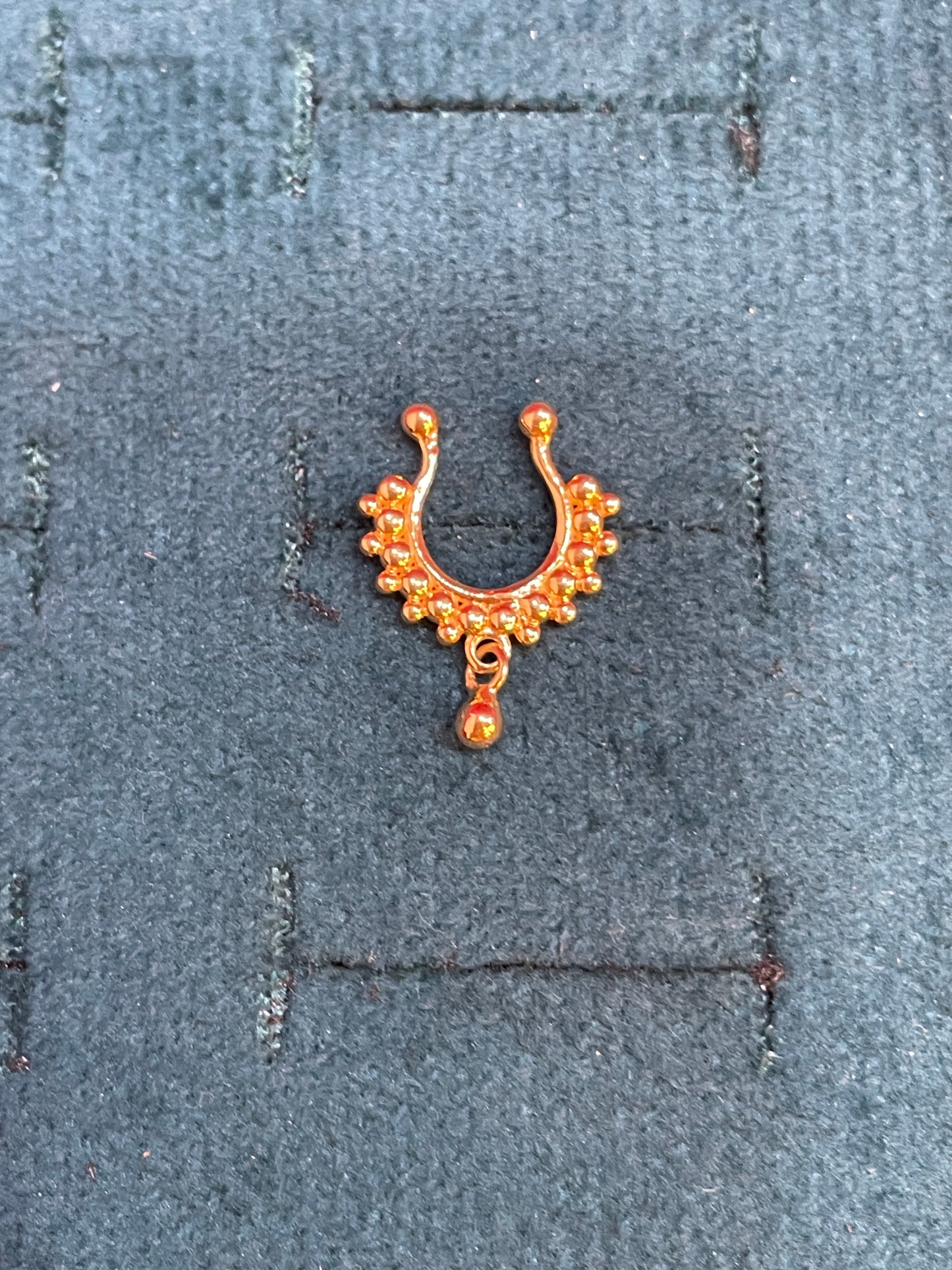 925 Silver Gold Plated Temple Drop Septum