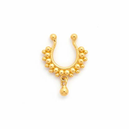 925 Silver Gold Plated Temple Drop Septum