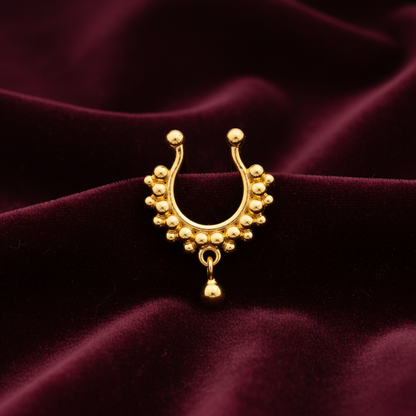 925 Silver Gold Plated Temple Drop Septum