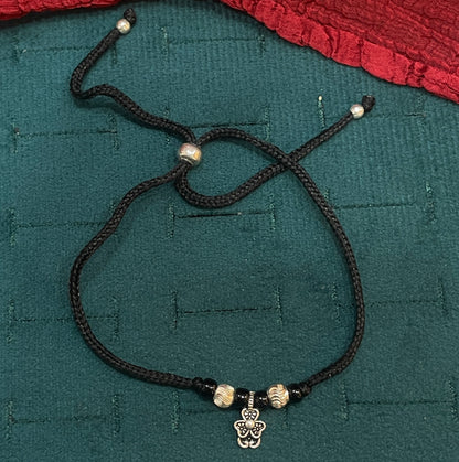92.5 Sterling Silver Oxi Flower Thread Anklet - Single pc