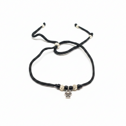92.5 Sterling Silver Oxi Flower Thread Anklet - Single pc