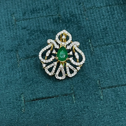 925 Silver Gold-Plated Emerald Pendant