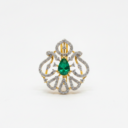 925 Silver Gold-Plated Emerald Pendant