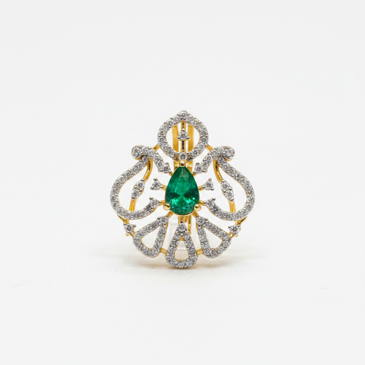 925 Silver Gold-Plated Emerald Pendant