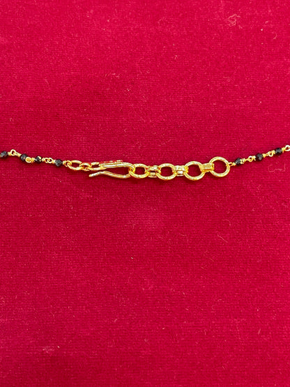 925 Silver Gold Plated Black Diamond Chain for Women | 8mm Pearl Pendant