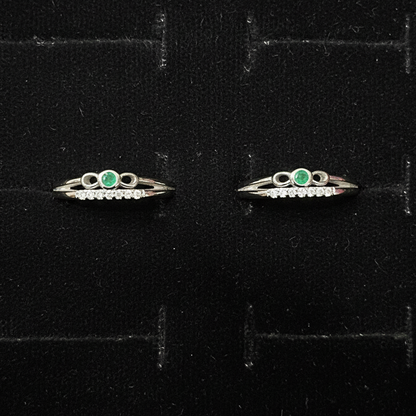 92.5 Silver Green Stone Toe Rings | Premium Elegant Design | Jewellery