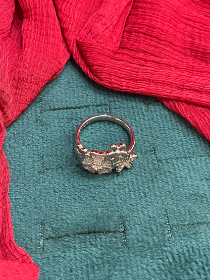 92.5 Silver Classy Flower Ring for Women Size 12 | Elegant Floral Design | Stylish Jewellery
