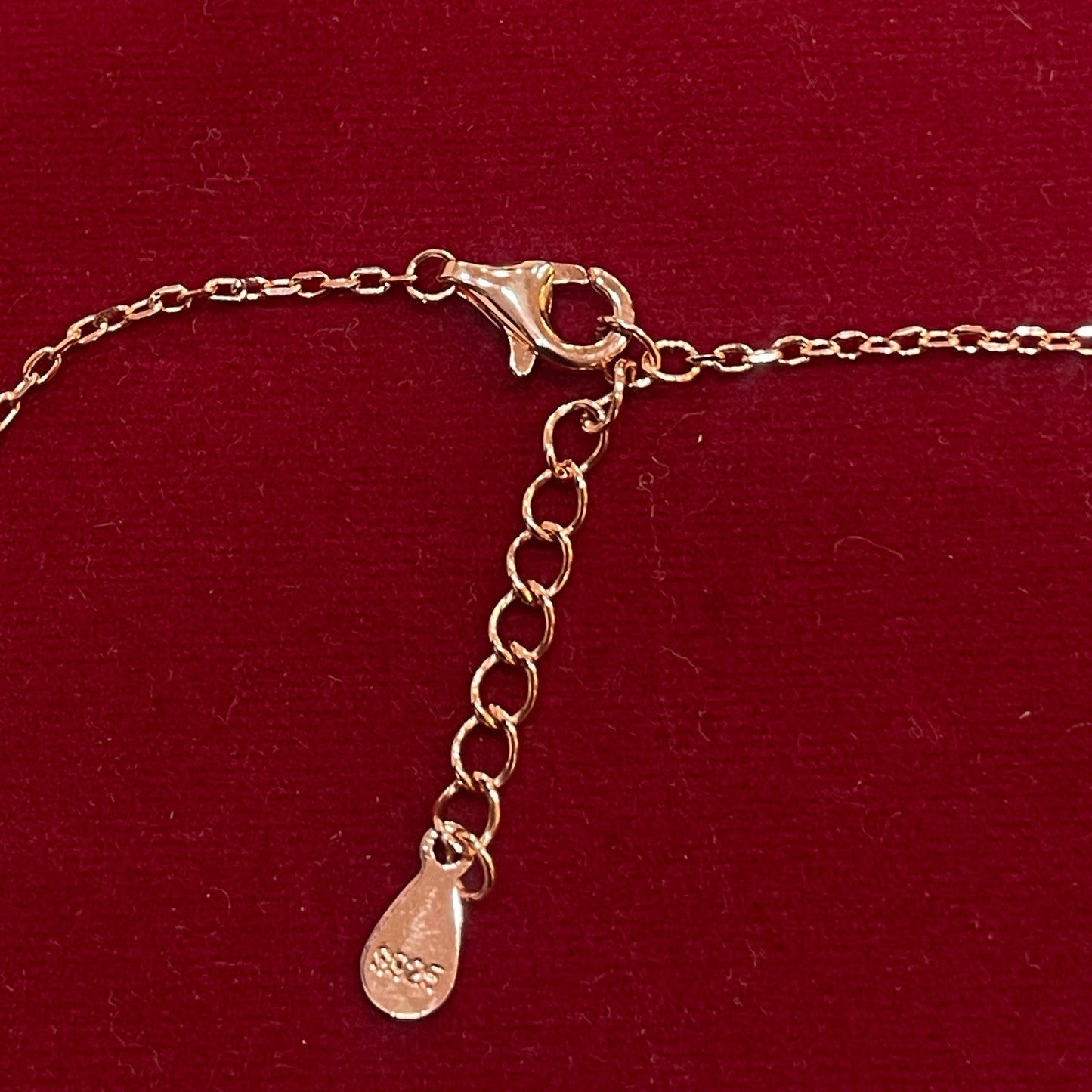 925 Silver Rose Gold Plated Butterfly & Pearl Anklet Pair