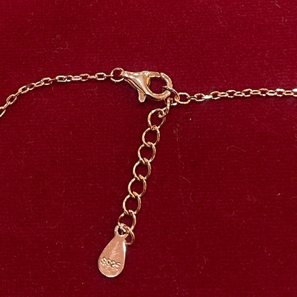 925 Silver Rose Gold Plated Butterfly & Pearl Anklet Pair