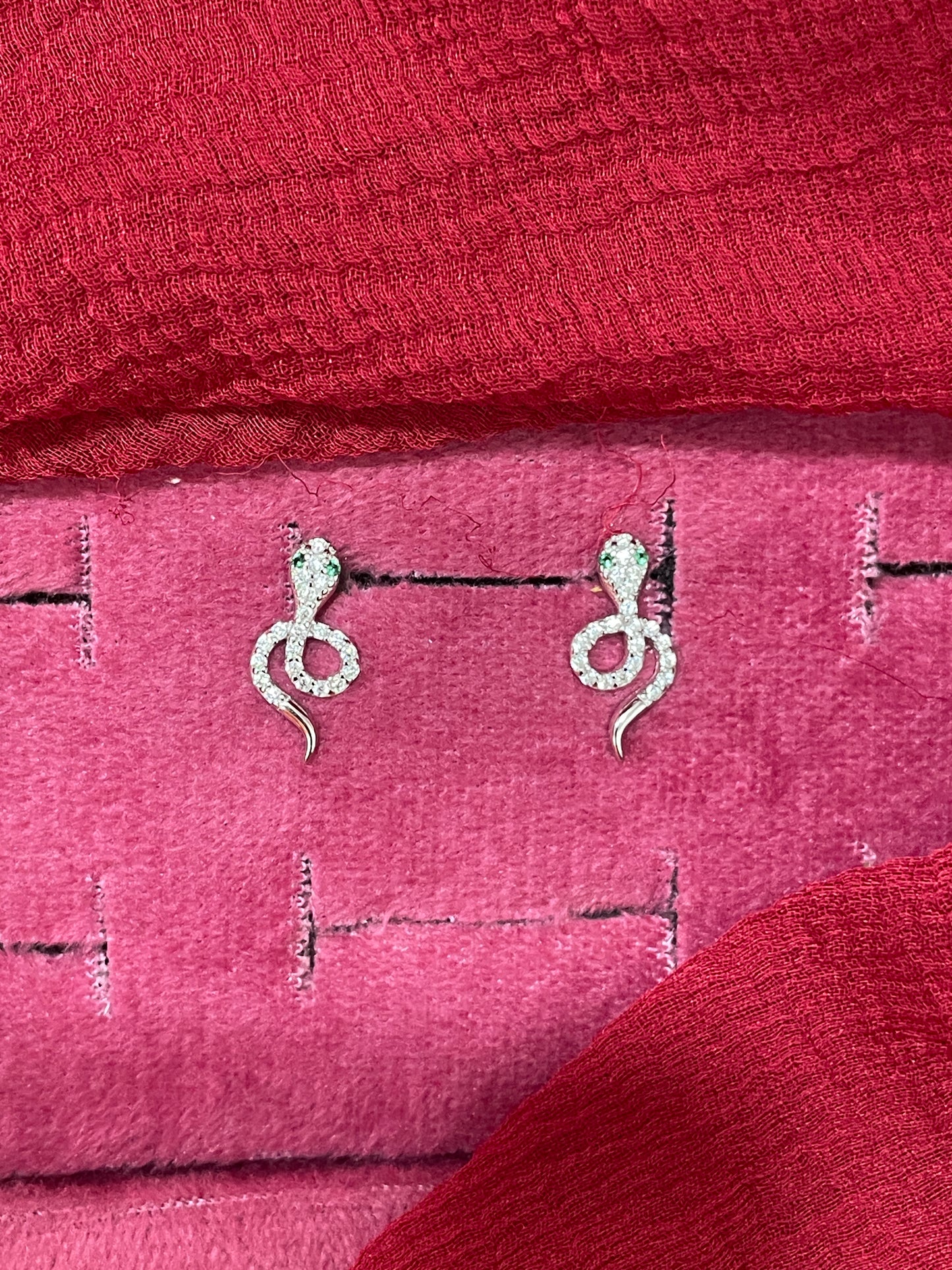92.5 Silver Snake Design Studs | Bold Stylish Design | Jewellery
