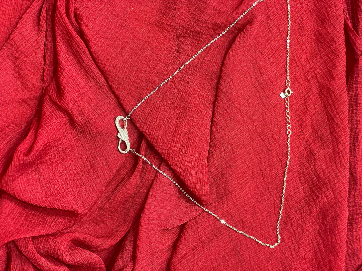 92.5 Silver Infinity Heart Chain 18.5 Inches | Premium Classy Romantic Design | Jewellery