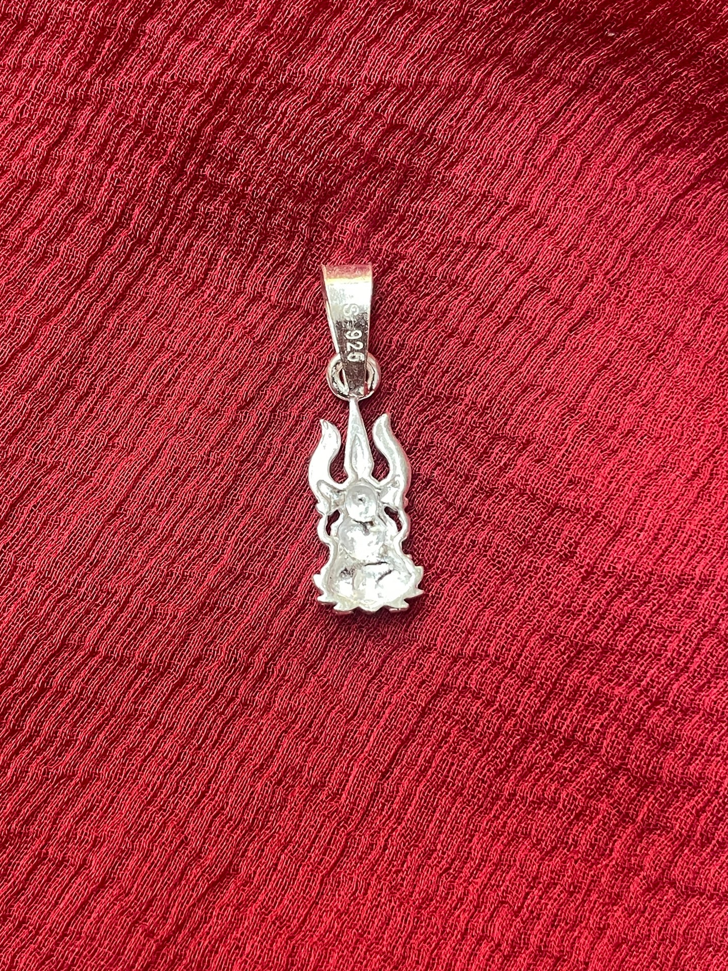 92.5 Silver Lakshmi Devi Trishul Design Pendant for Women – Traditional Temple Style