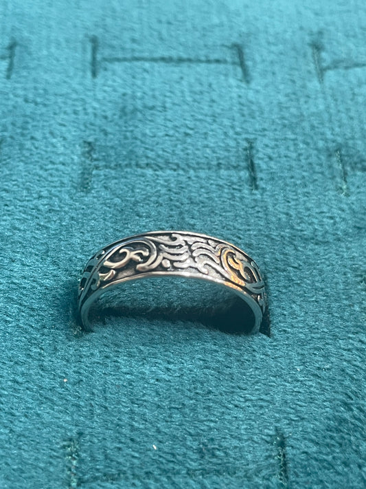 92.5 Silver Oxidised Men’s Ring Size 22 | Stylish Antique Bold Design | Elegant Jewellery