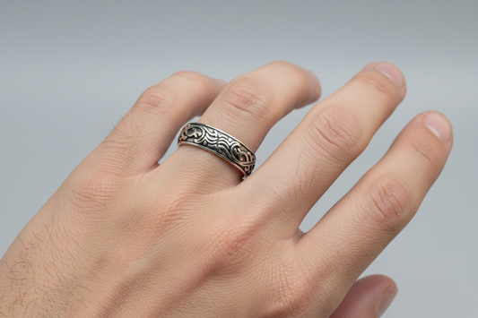 92.5 Silver Oxidised Men’s Ring Size 22 | Stylish Antique Bold Design | Elegant Jewellery