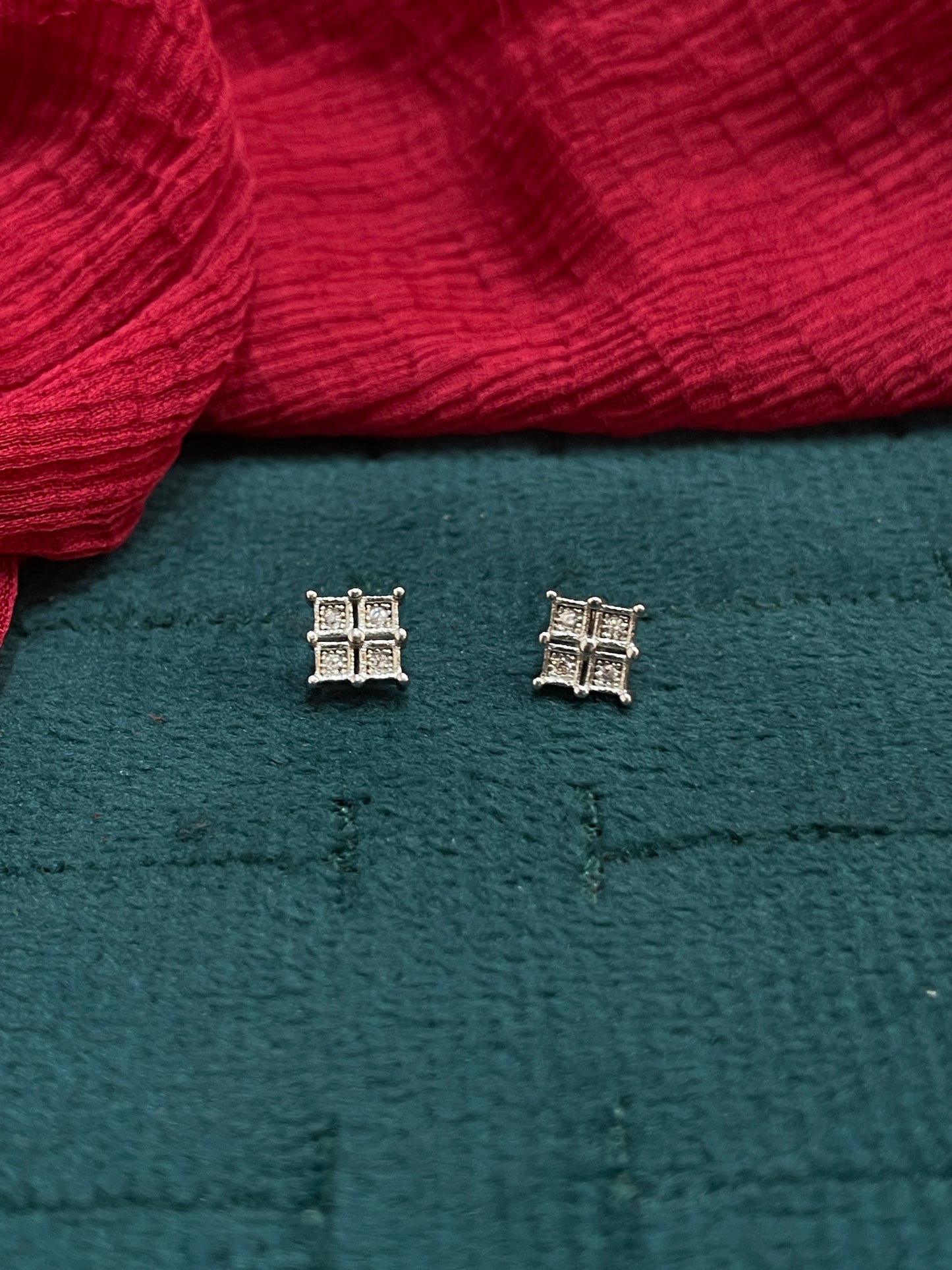 92.5 Silver Square Earrings for Women | Stylish Geometric Design | Elegant Daily Wear Jewellery