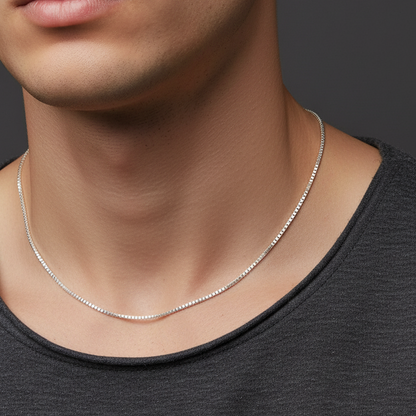 92.5 silver box chain 24 inches