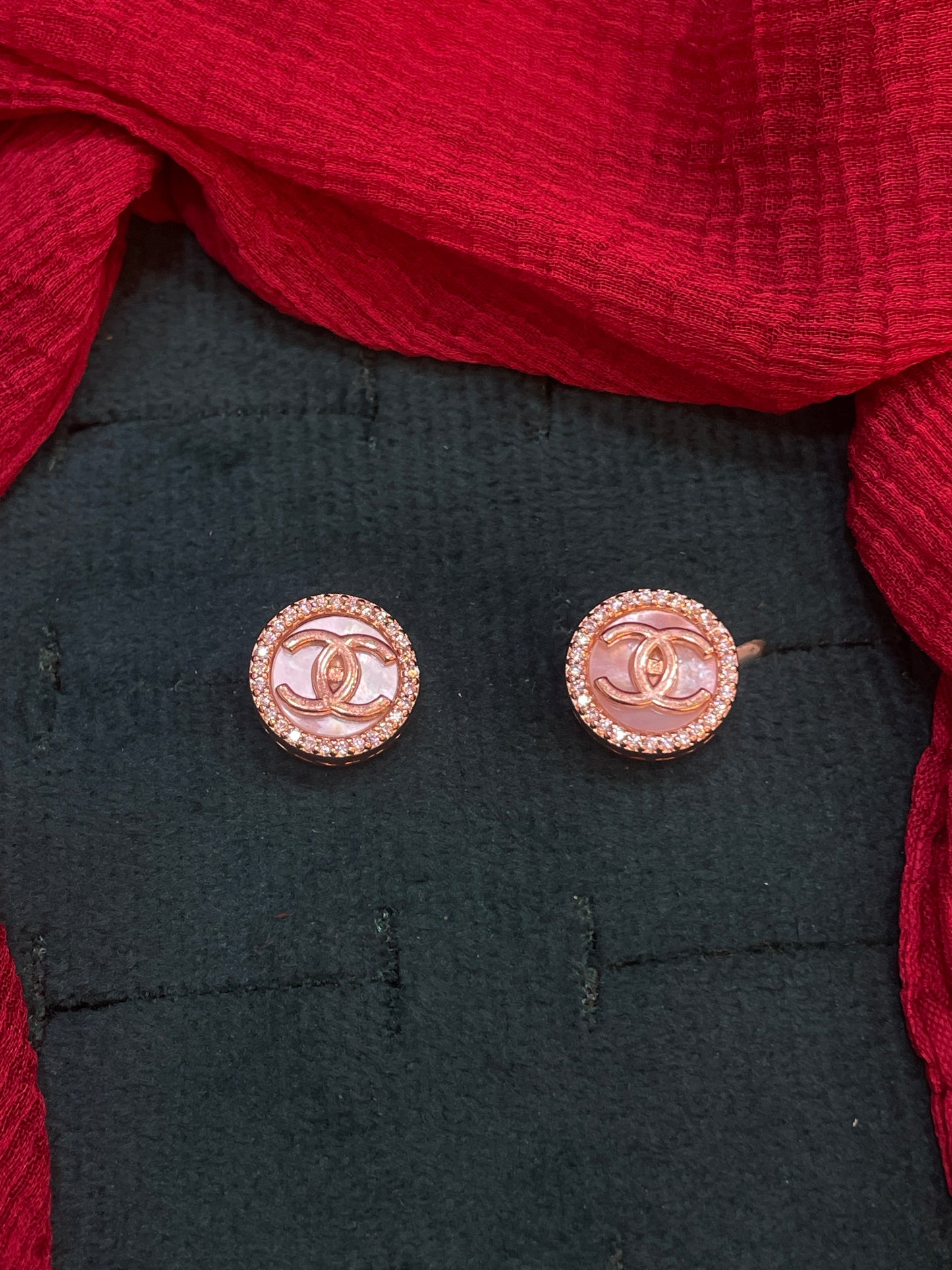 92.5 Silver Rose Gold Studs | Classic Elegant Finish | Stylish Jewellery