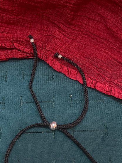 92.5 Silver Thread Anklet with Double Heart Charm - single pc