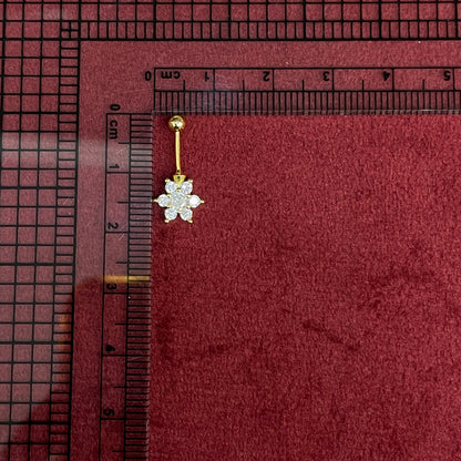 92.5 Silver Gold Plated White CZ Flower Bugadi for Women