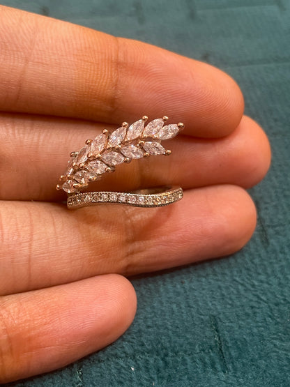 92.5 Silver Leaf Ring for Women Size 10 | Stylish Classic Nature Design | Elegant Fashion Jewellery