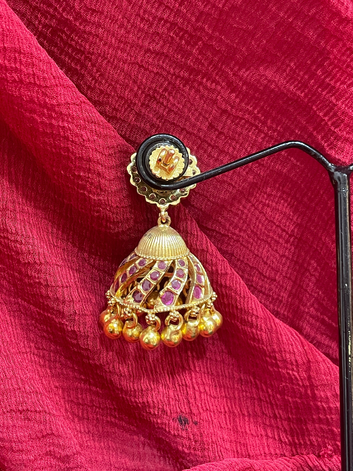 92.5 Silver Gold Plated Stylish Jhumka Earrings for Women | Elegant Ethnic Design | Festive Wear Jewellery