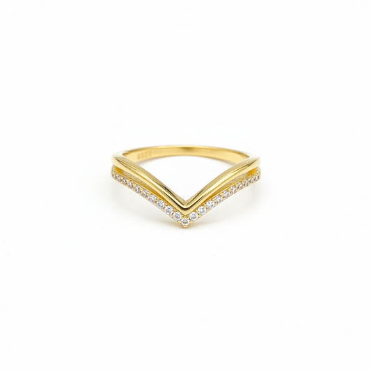 92.5 Sterling Silver Gold Plated Eternity Band for Women