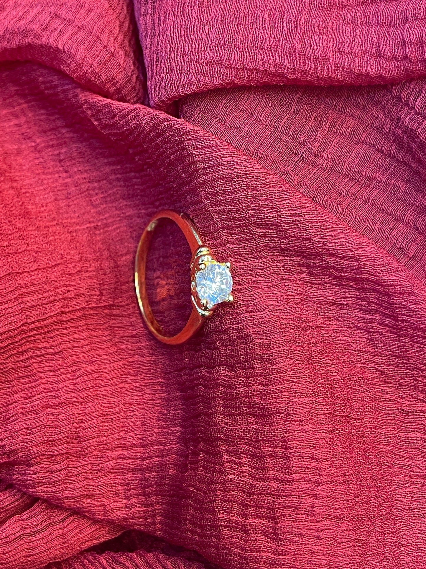 92.5 Silver Gold Plated Classy Ring for Women Size 12 | Elegant Jewellery