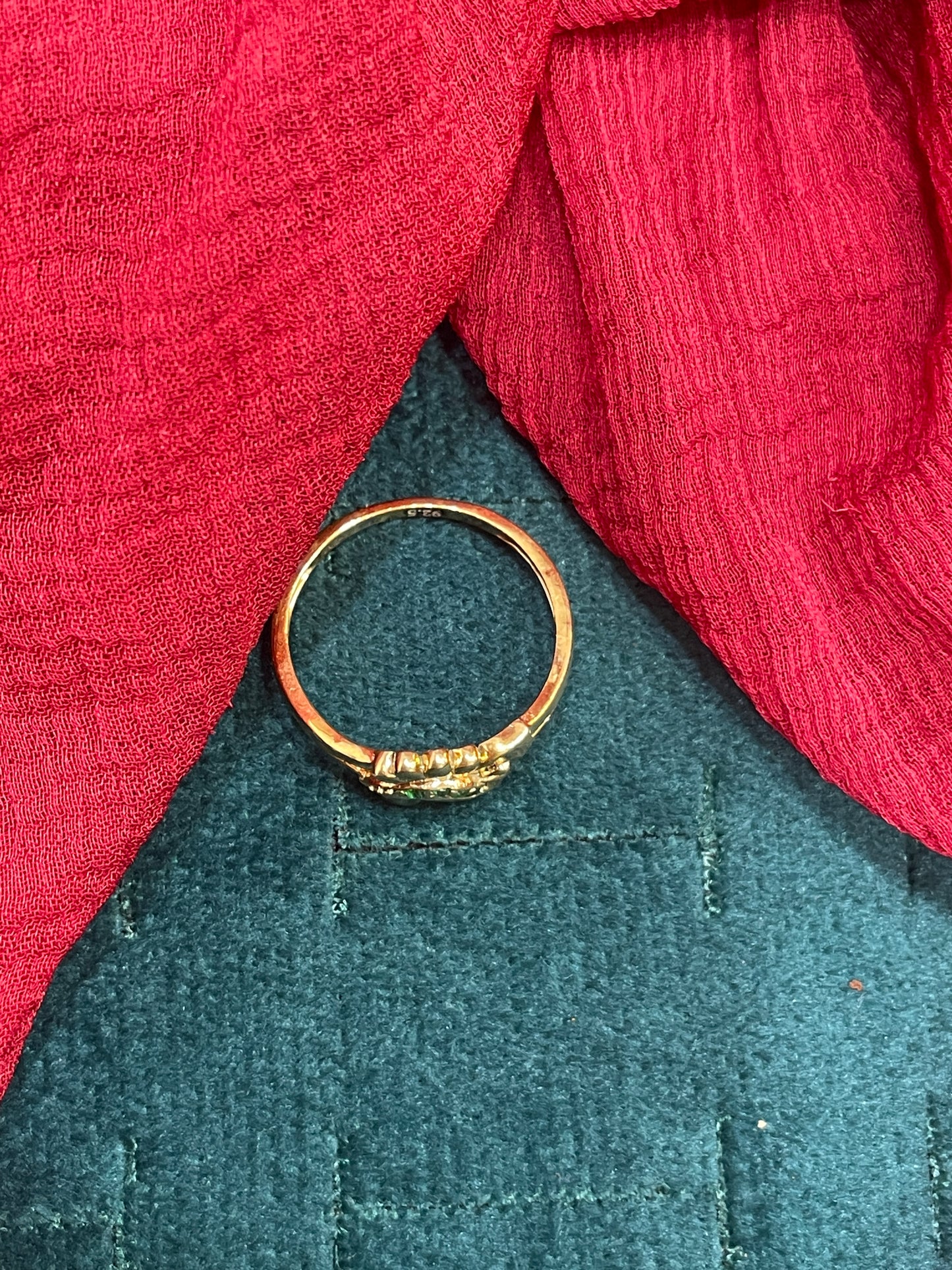 Silver Gold Plated Classy Ring for Women Size 13 | Elegant Traditional Design | Stylish Jewellery