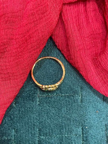 Silver Gold Plated Classy Ring for Women Size 13 | Elegant Traditional Design | Stylish Jewellery