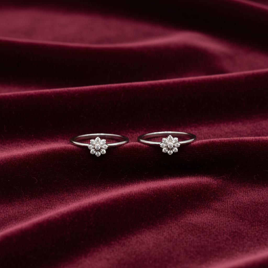 925 Silver Flower Toe rings