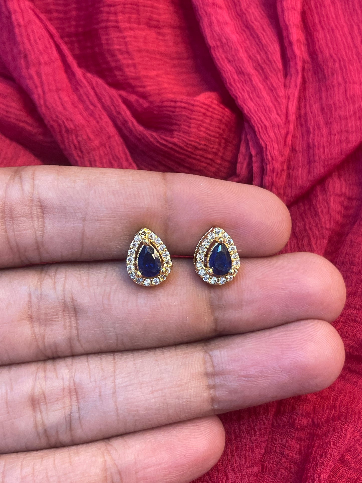 92.5 Silver Gold Plated Stud Earrings for Women | Stylish Elegant Design | Modern Jewellery
